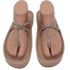 Pedro Garcia Flat Swarovski Crystal Light Pink Sandal Women's 40 (US 10) NWOB